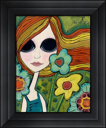 Framed Big Eyed Girl Shine Print