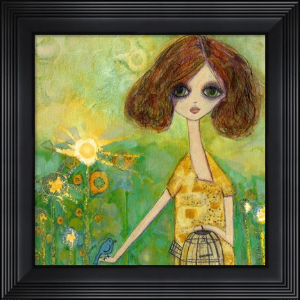 Framed Big Eyed Girl Should You Stay Or Should You Go Print