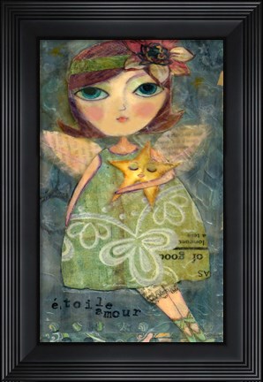 Framed Big Eyed Girl Star Lover Fairy Print
