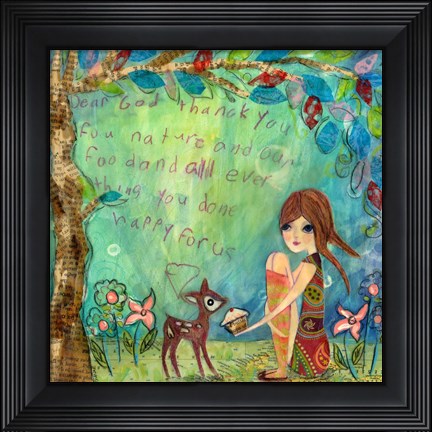 Framed Big Eyed Girl The Blessing Print
