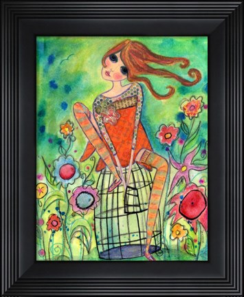 Framed Big Eyed Girl Trust Print