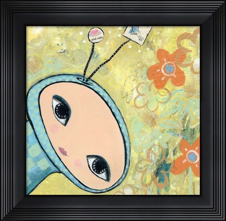 Framed Big Eyed Spacey Girl Print