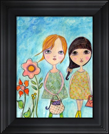 Framed Big Eyed Sunday Girls Print