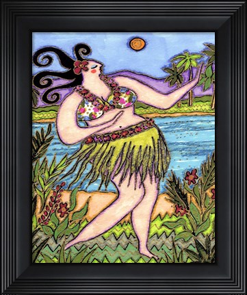 Framed Big Hula Diva Print