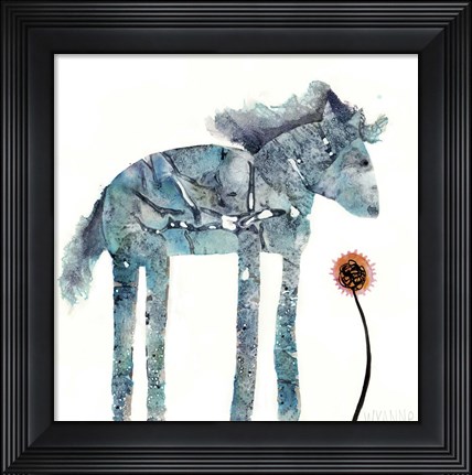 Framed Blue Painted Pony Print
