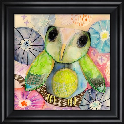 Framed Hello World Baby Owl Print