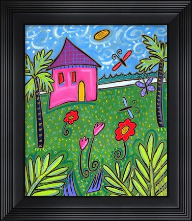 Framed Island House Print