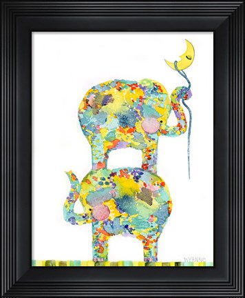 Framed Lasso The Moon Elephants Print