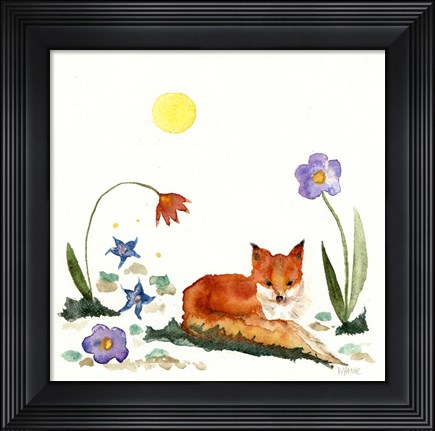 Framed Little Fox In The Garden Print