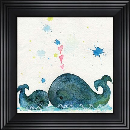 Framed Love You Whales Print