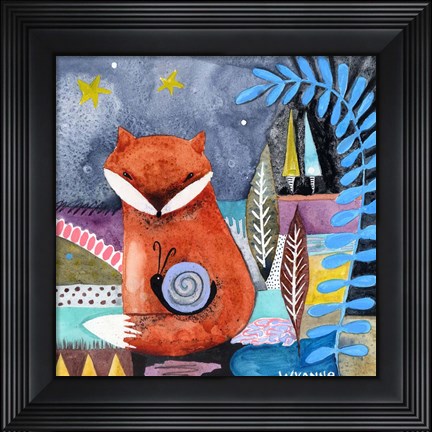 Framed Nighty Nite Fox Print