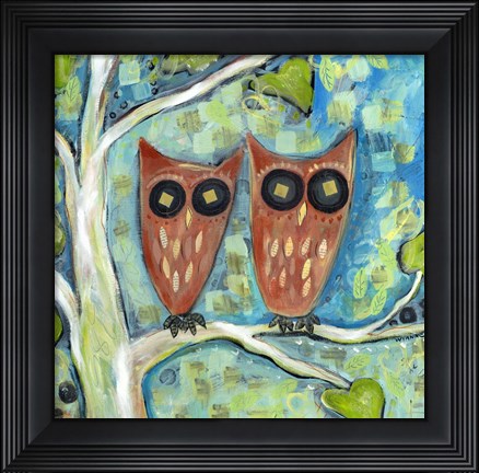 Framed One Plus One Owls Print