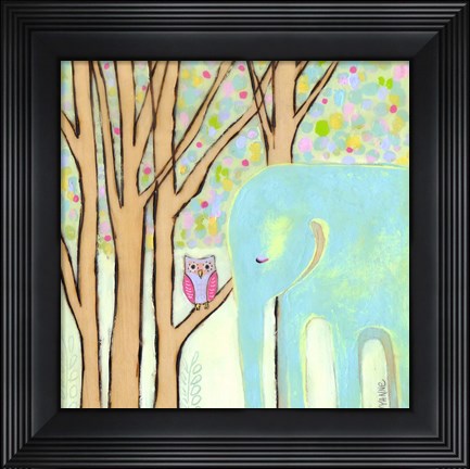 Framed Quiet Time Elephant Print