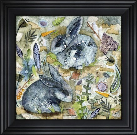 Framed Rainy Day Rabbits Print
