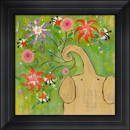 Framed Sparkler Bouquet Elephant Print