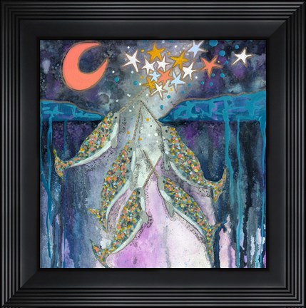 Framed Stargazer Celebration Narwhals Print