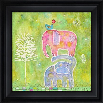 Framed Strong One Elephants Print