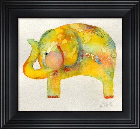 Framed Yellow Elephant Print