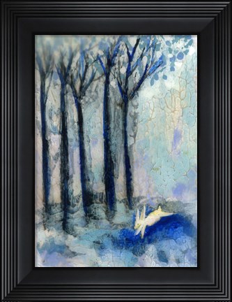 Framed White Rabbit Print