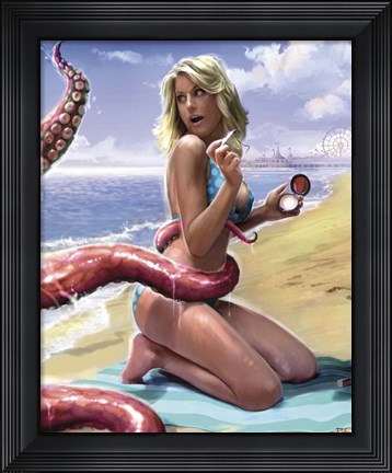 Framed Beach Babe Print