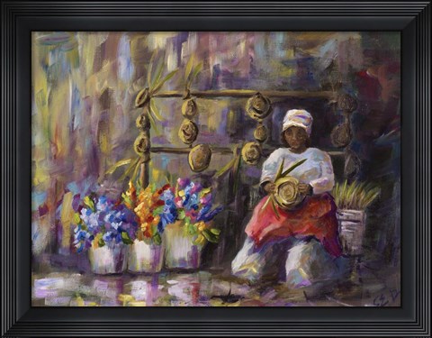 Framed Charleston, SC Basket Lady Print