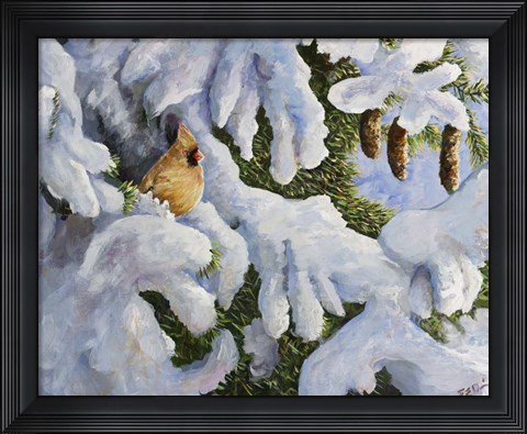 Framed Lady In The Pines Print