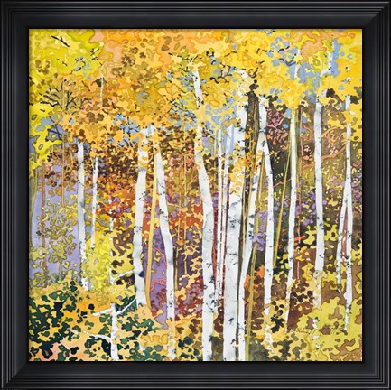Framed Autumn Birches III Print