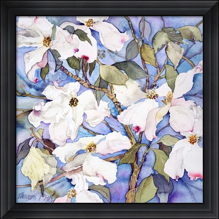 Framed Dogwoods, White Print
