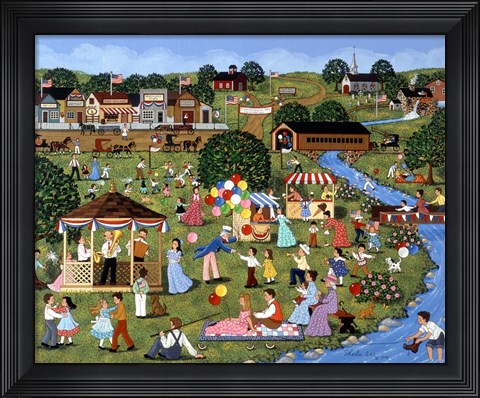 Framed Fourth of July ( River ) Print