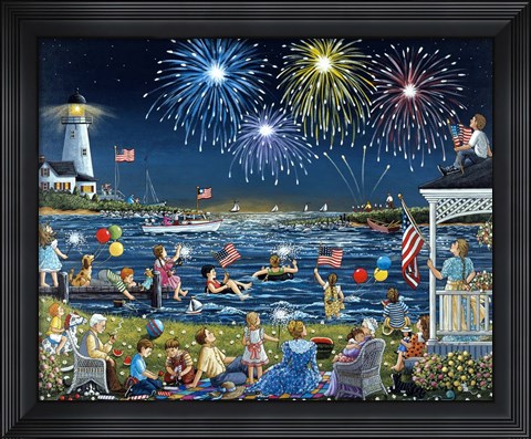 Framed Seaside on the Fourth Print