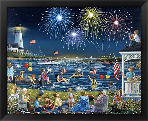 Framed Seaside on the Fourth Print