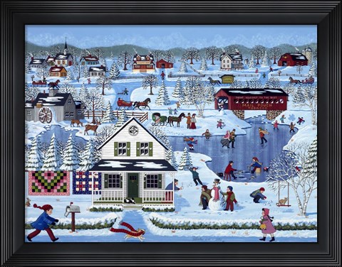 Framed Winter Sampler Print