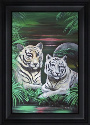 Framed Fantasy Tigers Print