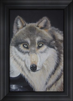 Framed Moonlight Wolf Print