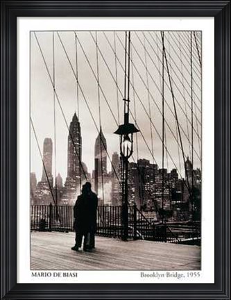 Framed Brooklyn Bridge 1955 Print
