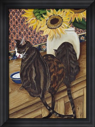 Framed Kitchen Cats Print