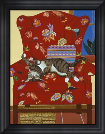 Framed Ms. Kitty- A Lazy Afternoon Print