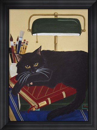 Framed Literary Cat Print