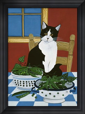 Framed Sweet Peas And Garden Peas Print