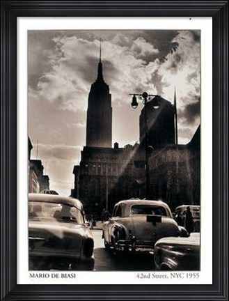 Framed 42nd Street NYC 1955 Print
