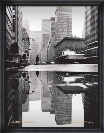 Framed Park Avenue NYC 1964 Print