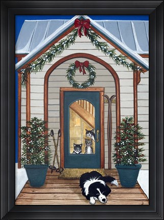 Framed Waiting For Santa Claws Print