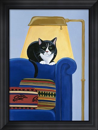 Framed Catmandu Keeping Warm Print