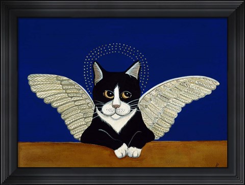 Framed Angel Cat Print