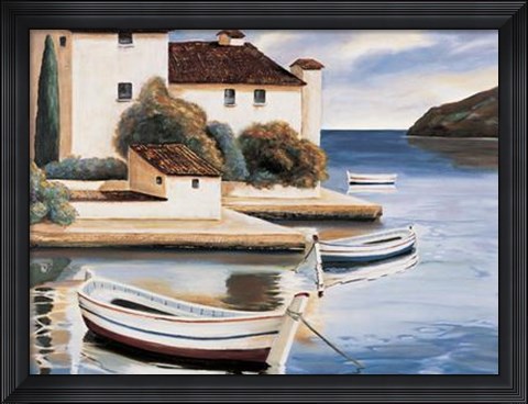 Framed Lake Villa I Print