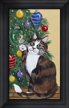 Framed Rudolpha Awaiting An Ornament Print