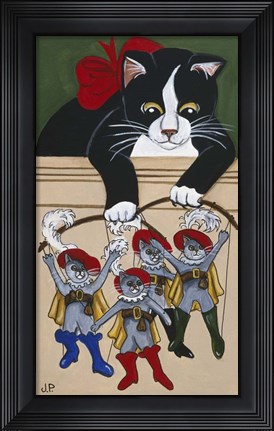 Framed Four  Puss&#39;N Boots Print