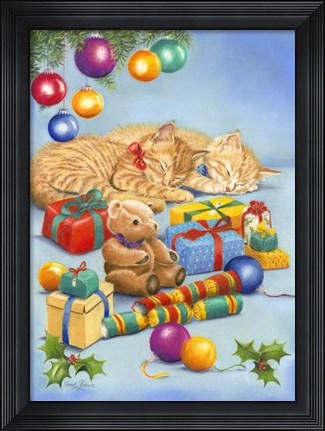 Framed Christmas Kittens Print