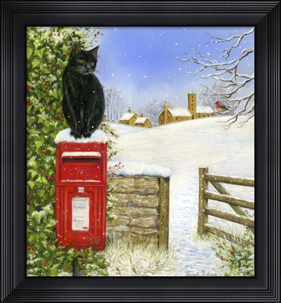 Framed Christmas Post Box Print