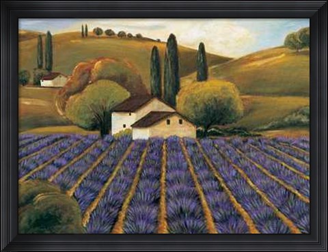 Framed Field of Lavender I Print